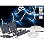 Lunartec 2er-Set Solar-LED-Streifen mit 180 tageslichtweißen LEDs, IP65 Lunartec Solar-LED-Streifen