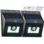 Lunartec 2er-Set Solar-LED-Wandleuchten mit Bewegungsmelder, Dimm-Funktion Lunartec Solar-LED-Wandlichter mit Nachtlicht-Funktion