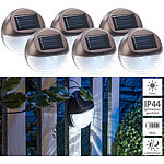 Lunartec 2er-Set  3x Solar-LED-Zaunleuchten für Hauswand & Treppe, IP44 Lunartec Solar-LED-Zaunleuchten