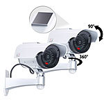 VisorTech 2er-Set Überwachungskamera-Attrappen mit Signal-LED VisorTech Kamera-Attrappen
