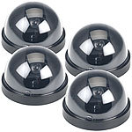 VisorTech 4er-Set Überwachungskamera-Attrappen Dome-Form VisorTech Kamera-Attrappen