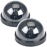 VisorTech 2er-Set Überwachungskamera-Attrappen Dome-Form VisorTech