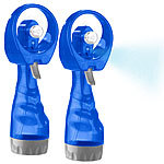 PEARL 2er-Set Hand-Ventilatoren mit Wassersprüher, je 300 ml-Wassertank PEARL Mini-Sprüh-Ventilatoren