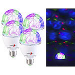 Lunartec 4er-Set rotierende Disco-Leuchten mit RGB-Farbeffekten, 3 W, E27 Lunartec