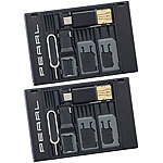 PEARL 2er-Set SIM-Karten-Organizer mit microSD-Card-Reader für USB OTG PEARL 