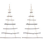 Britesta 2 Deko-Holzleitern in Weihnachtsbaum-Form zum Aufhängen, 48 x 78 cm Britesta Deko-Holzleiter in Weihnachtsbaum-Form