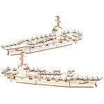 Playtastic 2er-Set 3D-Bausätze Flugzeugträger aus Holz, 117-teilig Playtastic 3D-Holz-Puzzles