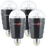 Lunartec 4er-Set Disco-LED-Lampen mit Sternenfunkel-Effekt & Soundsensor, E27 Lunartec LED-Disco-Tropfen E27 mit Farbwechsel (RGBW)
