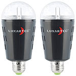Lunartec 2er-Set Disco-LED-Lampen mit Sternenfunkel-Effekt & Soundsensor, E27 Lunartec LED-Disco-Tropfen E27 mit Farbwechsel (RGBW)