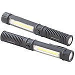PEARL 2er-Set 2in1-LED-Taschenlampen mit COB-LED-Arbeitsleuchte, Magnet PEARL