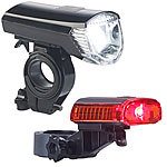 PEARL Akku-Fahrradlichter mit Cree-LED & Halterungen, USB, IPX4, im Set PEARL LED-Akku-Fahrradlampen-Sets, StVZO-zugelassen