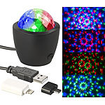 Lunartec Mini-Disco-Licht, RGB-LED, Akustik-Sensor, für USB- & iPhone-Anschluss Lunartec