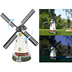 Lunartec Solar-Deko-Windmühle mit drehendem Windrad & LED-Licht, 8-Stunden-Akku Lunartec Beleuchtete Solar-Deko-Windmühlen mit drehenden Windrädern