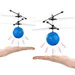 Simulus 2er-Set Selbstfliegende Hubschrauber-Bälle mit bunter LED-Beleuchtung Simulus Selbstfliegende Hubschrauber-Bälle