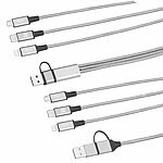 Callstel 2er-Set 6in1-Schnellladekabel USB-A/C zu USB-C/Micro-USB/8-PIN, 120 cm Callstel 6in1-Mini-Kabel USB-C & USB-A auf USB-C, Lightning & Micro-USB 