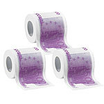 infactory 3er-Set Toilettenpapier mit aufgedruckten 500-Euro-Noten, 2-lagig infactory Fun-Toilettenpapier-Rollen