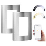 Luminea Home Control 2er-Set LED-Wandleuchten für Amazon Alexa & Google Assistant, 600 lm Luminea Home Control WLAN-LED-Wandleuchten