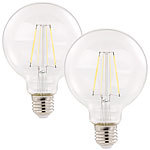 Luminea 2er-Set LED-Filament-Birnen, E27, E, 6 W, 806 lm, 345° Luminea