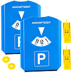 PEARL 2er-Set Parkscheibe mit Eiskratzer, Einkaufs-Chip und Profilmesser PEARL Parkscheiben mit Eiskratzer