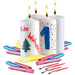 Your Design 4er-Set Kerzen zum Selbstbemalen mit je 3 Farben, Glitzer und Pinsel Your Design Kerzen zum Selbstbemalen