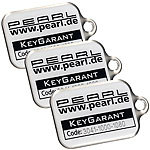 PEARL 3er-Set KeyGarant Schlüsselanhänger, Schlüsselfinder mit Schutzbrief PEARL