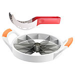 Rosenstein & S&ouml;hne Melonenteiler-Set mit Servierzange f&uuml;r viele Melonenarten, Edelstahl Rosenstein & S&ouml;hne 2in1-Melonenschneider und Servierzangen