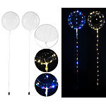 PEARL 2er-Set Luftballons mit Lichterkette, 40 weiße & 40 Farb-LEDs, Ø 25 cm PEARL
