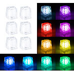 Lunartec 6er-Set Deko-Lichter im Eiswürfel-Look mit RGB-Farbwechsel-LED Lunartec LED-Stimmungsleuchte im Eiswürfel-Look