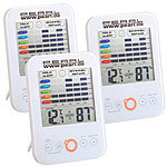 PEARL 3er-Set Digital-Hygrometer/Thermometer mit Schimmel-Alarm, LCD-Display PEARL
