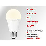 Luminea LED-Lampe, Klasse A+, 12 W, E27, warmwei&szlig;, 3000 K, 1.055 lm, 220� Luminea LED-Tropfen E27 (warmwei&szlig;)