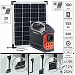 revolt Fensterbank-Solarkraftwerk: Powerstation mit 20-W-Modul, 155 Wh, 230 V revolt Fensterbank-Solar-Kraftwerke: 230-Volt-Powerstation und Solarmodul