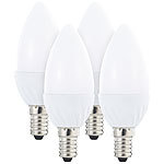 Luminea LED-Kerzenlampe, 3 W, E14, 250 lm, B35, warmwei&szlig;, 4er-Set Luminea LED-Kerze E14 (warmwei&szlig;)