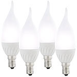 Luminea Geschwungene LED-Kerzenlampe, 3W, E14, Ba35-P, tageslichtwei&szlig;, 4er-Set Luminea LED-Kerzen E14 (tageslichtwei&szlig;)
