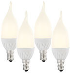 Luminea Geschwungene LED-Kerzenlampe, 3W, Ba35, E14, warmwei&szlig;, 4er-Set Luminea LED-Kerze E14 (warmwei&szlig;)
