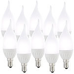 Luminea Geschwungene LED-Kerzenlampe, 3W, E14, Ba35,warmwei&szlig;, 10er-Set Luminea LED-Kerze E14 (warmwei&szlig;)