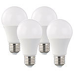 Luminea 4er-Set LED-Lampen, 12 Watt, E27, dimmbar, warmweiß, 2700 K, 1055 lm Luminea LED-Tropfen E27 (warmweiß), dimmbar