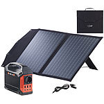 revolt Powerstation & Solar-Generator mit faltbarem 100-W-Solarpanel; 155 Wh revolt 2in1-Solar-Generatoren & Powerbanks, mit externer Solarzelle