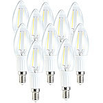 Luminea LED-Filament-Kerze, B35, 1,8 Watt, E14, wei&szlig;, 225 lm, 360�, 10er-Set Luminea LED-Filament-Kerzen E14 (neutralwei&szlig;)