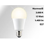 Luminea High-Power-LED-Lampe, E27, 15 Watt, 1.300 Lumen, warmwei&szlig; (3000 K), A+ Luminea LED-Tropfen E27 (warmwei&szlig;)