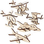 Playtastic 5er-Set 3D-Bausätze Mini-Flugmaschinen aus Holz, 33-teilig Playtastic 3D-Holz-Puzzles
