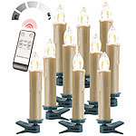 Lunartec FUNK-Weihnachtsbaum-LED-Kerzen, Fernbedienung, 10er-Set, golden Lunartec