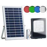 Luminea Solar-LED-Fluter für außen, RGBW, 30 Watt, Versandrückläufer Luminea Wetterfeste Solar-LED-Fluter mit Dämmerungs-Sensor (RGBW)