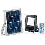 Luminea Solar-LED-Fluter für außen, RGBW, 10 Watt, Versandrückläufer Luminea Wetterfeste Solar-LED-Fluter mit Dämmerungs-Sensor (RGBW)