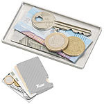 Xcase Geld- und Schlüssel-Einschubfach für Kreditkarten-Etuis, silbern Xcase Münz- und Schlüsselfächer für Karten-Etuis