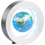 infactory Freischwebender 10-cm-Globus in Magnet-Ring mit bunter LED-Beleuchtung infactory 