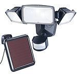 Luminea 2er-Set 3-fach-Solar-LED-Fluter für außen, PIR-Sensor, 32 W, 1.500 lm Luminea LED-Solar-Fluter mit Bewegungsmelder