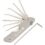 PEARL Lockpicking-Werkzeug mit 7 Dietrichen & Spanner, Edelstahl PEARL Lockpicking-Werkzeuge