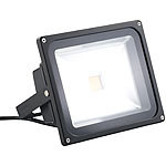 Luminea LED-Fluter 30 W, schwarz, IP65, Lichtfarbe warmweiß Luminea Wasserfeste LED-Fluter (warmweiß)