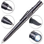 VisorTech 3er-Set 5in1-Tactical Pens mit Kugelschreiber, Glasbrecher & Brieföff. VisorTech Tactical Pens mit Kugelschreiber, LED, Glasbrecher & Brieföffner