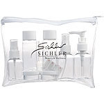 Sichler Beauty Reise-Reißverschluss-Tasche mit 7 Behältern fürs Flug-Handgepäck Sichler Beauty Reiseflaschen-Sets